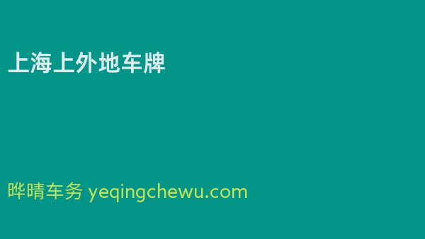 上海上外地车牌