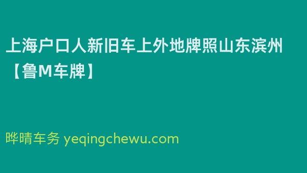 2024年上海户口人新旧车上外地牌照山东滨州【鲁M车牌】