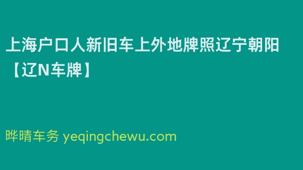 2024年上海户口人新旧车上外地牌照辽宁朝阳【辽N车牌】